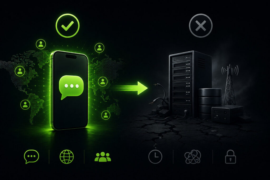 Modern SMS messaging concept showing that SMS remains important for communication, authentication, alerts, and global reach, while legacy infrastructure needs to catch up.
