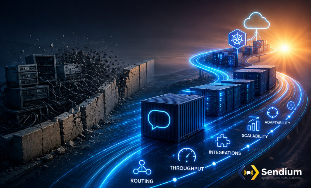 Telecom infrastructure evolving from legacy systems to scalable cloud and container-based architecture